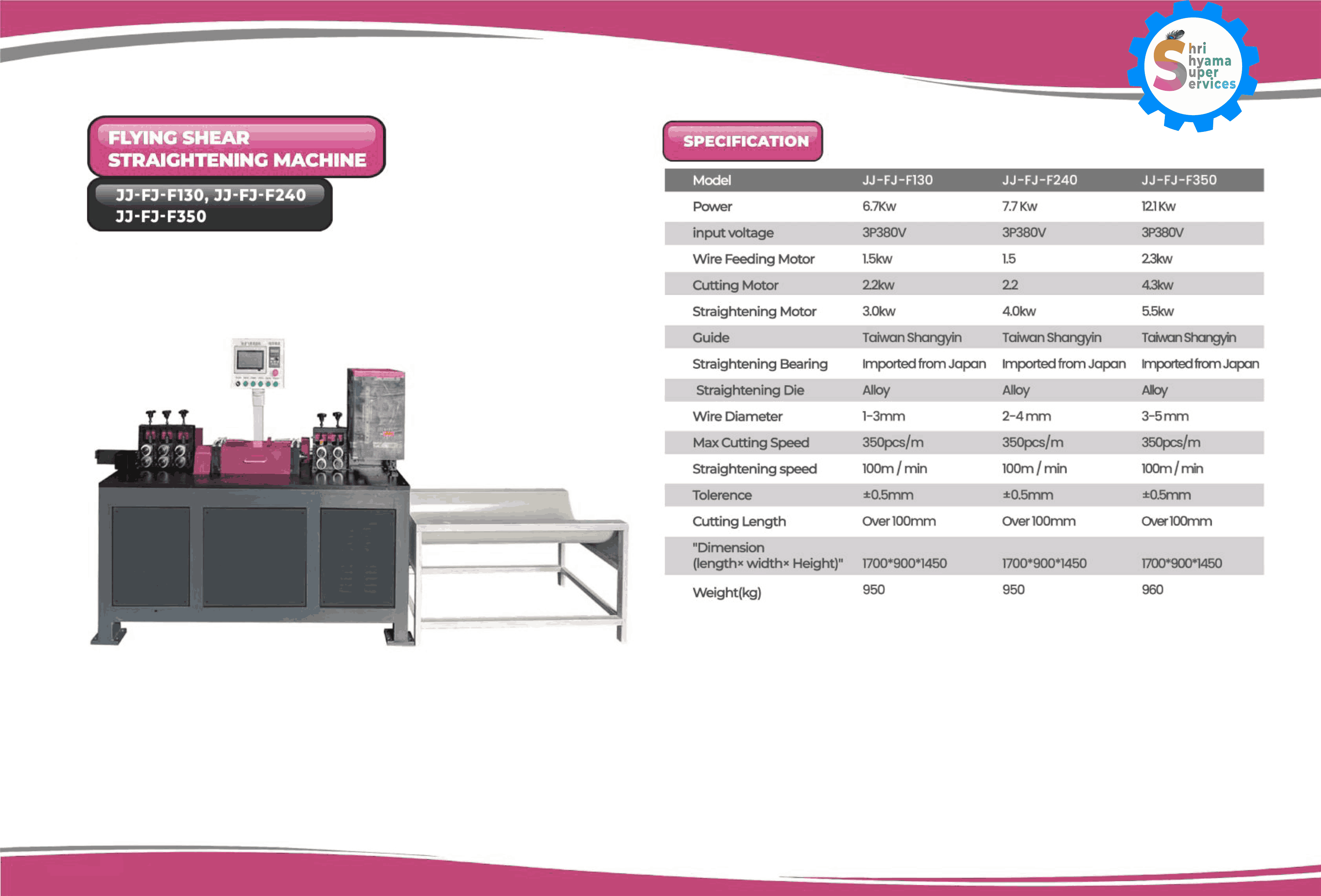 Flying Shear Straightening Machine