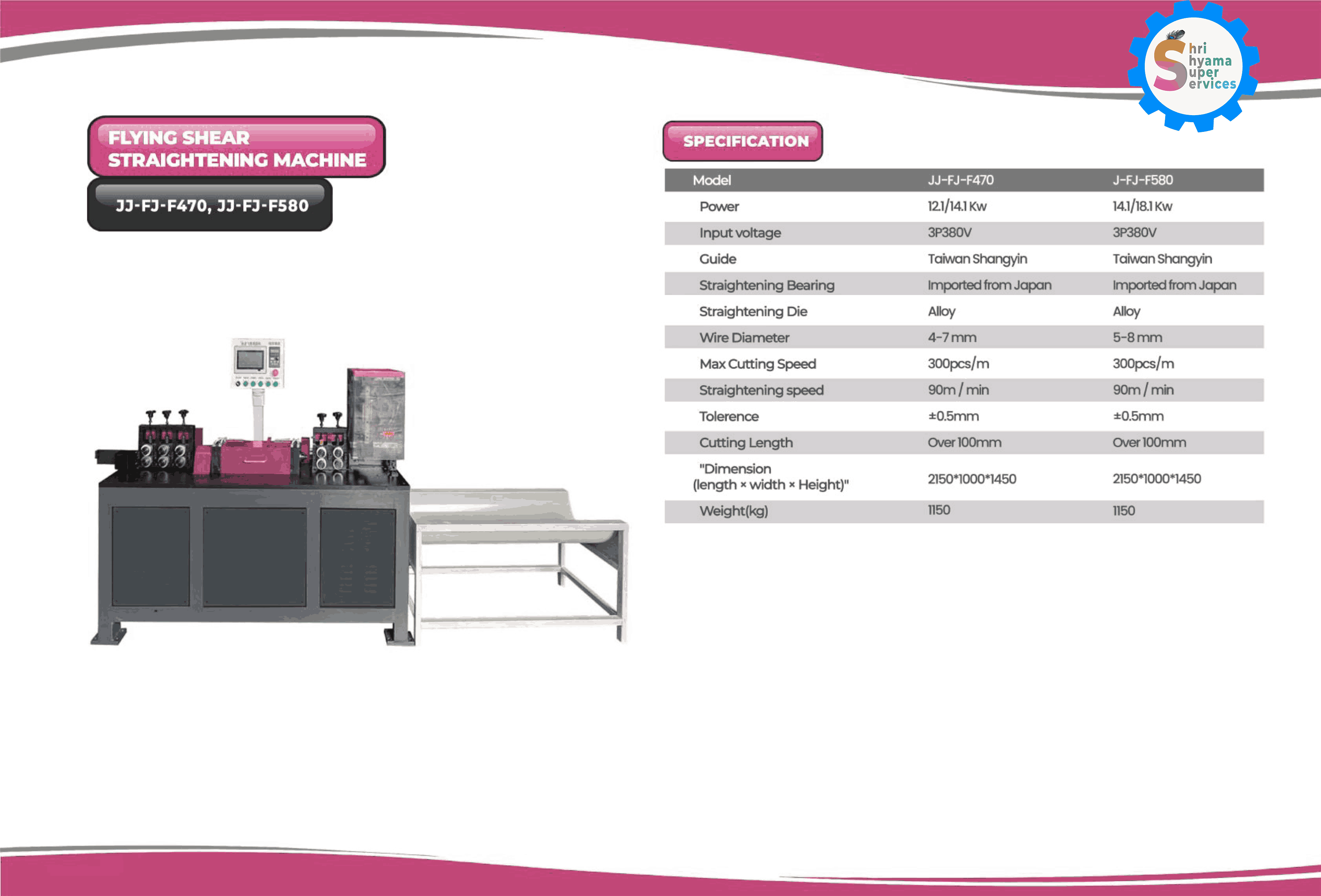 Flying Shear Straightening Machine